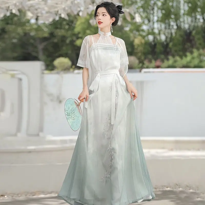 

Authentic New Chinese Super Immortal Elegant Improved Han Element Chinese Style Hanfu Commuter Set Horse Face Skirts for Women