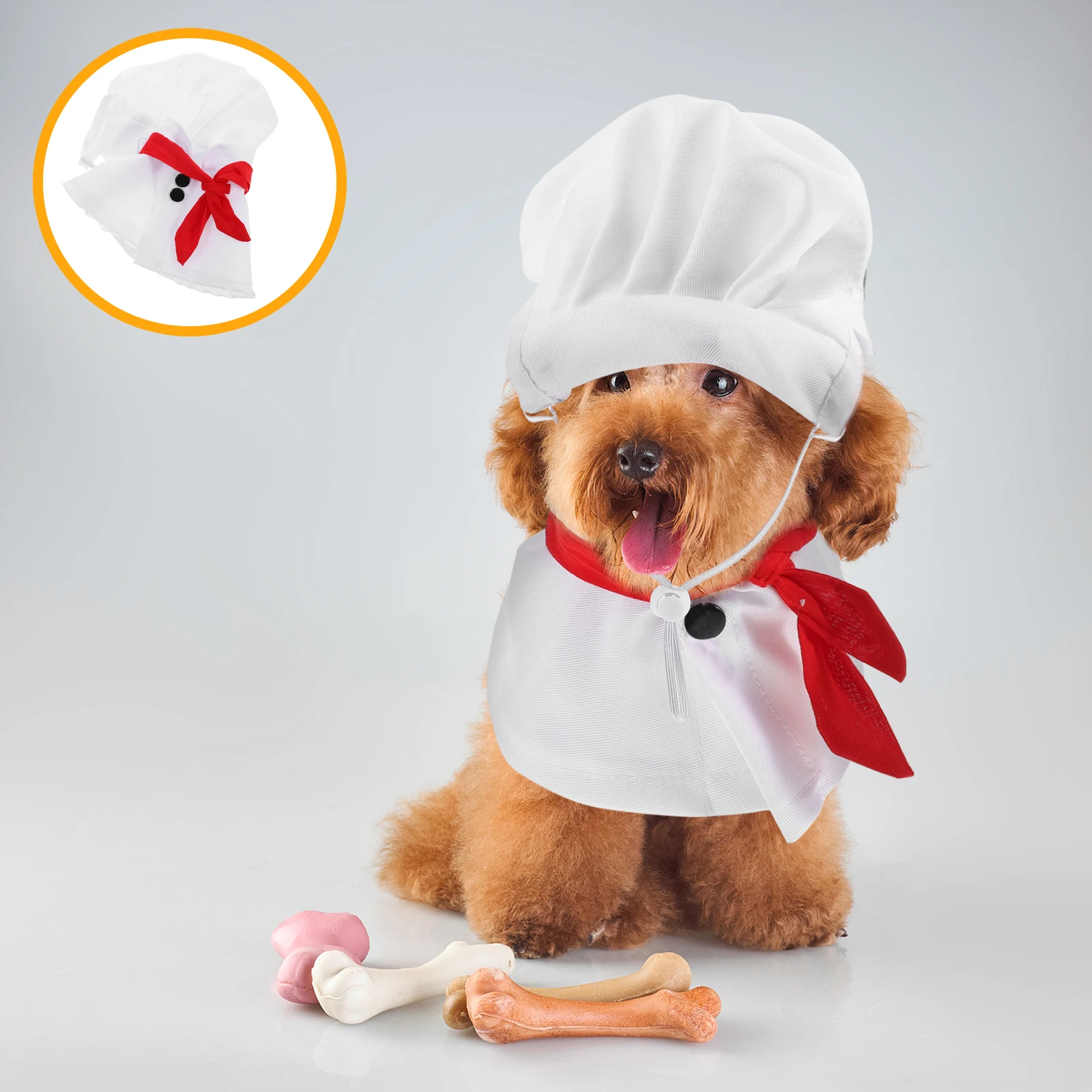 

Funny Pet Chef Outfit Dog Cook Hat Kitchen Costume Clothing Puppy Baker Animal Cotton Uniform