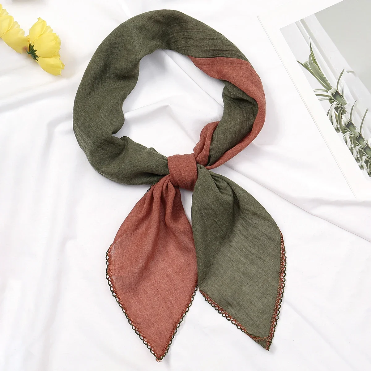 80*80cm 코튼 스퀘어 스카프 숄 무슬림 히잡 헤드스카프 랩 손수건 여성용 넥 스카프 귀여운 헤드 스카프