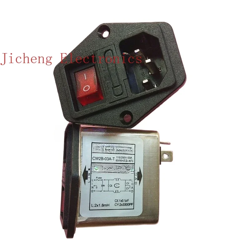 

10PCS Power filter CW2B-3A-T 3-in-1 socket with fuse switch