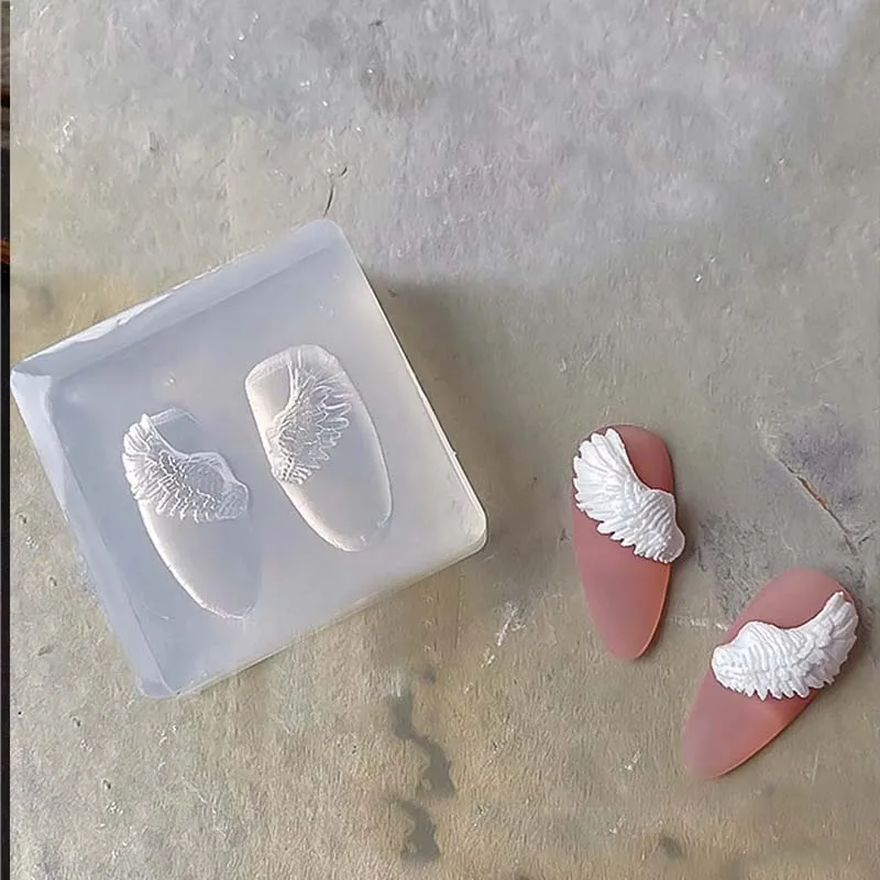 1pc Angel Wings Nail Art Molds Silicone Clay Molds 3D Decor Carved Mold for Manicure Crystal Phone Case for DIY Earring Necklace