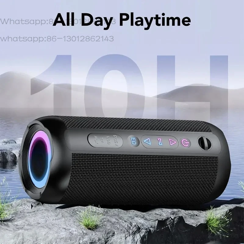 Alto-falante sem fio Bluetooth de designer profissional portátil 20w Som claro RGB Flash Alto-falante de viagem Bluetooth
