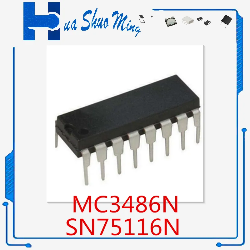 10Pcs/Lot MC3486N   MC3486 SN75116N DIP-16