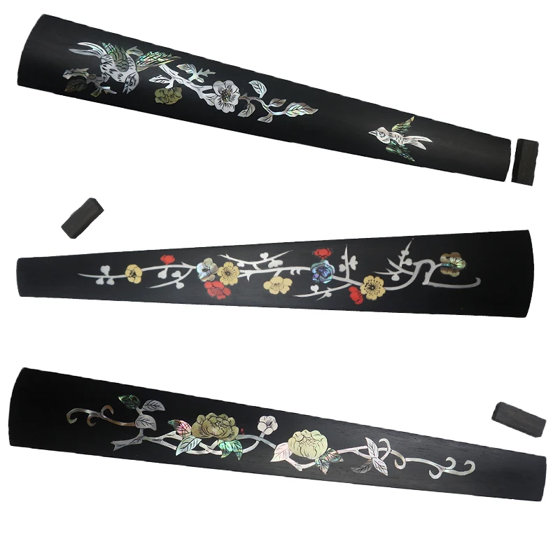 

Beautiful Violin Fingerboard Ebony Wood Inlaid Abalone Pearl Shell Flower Decoration Violin Fretboard