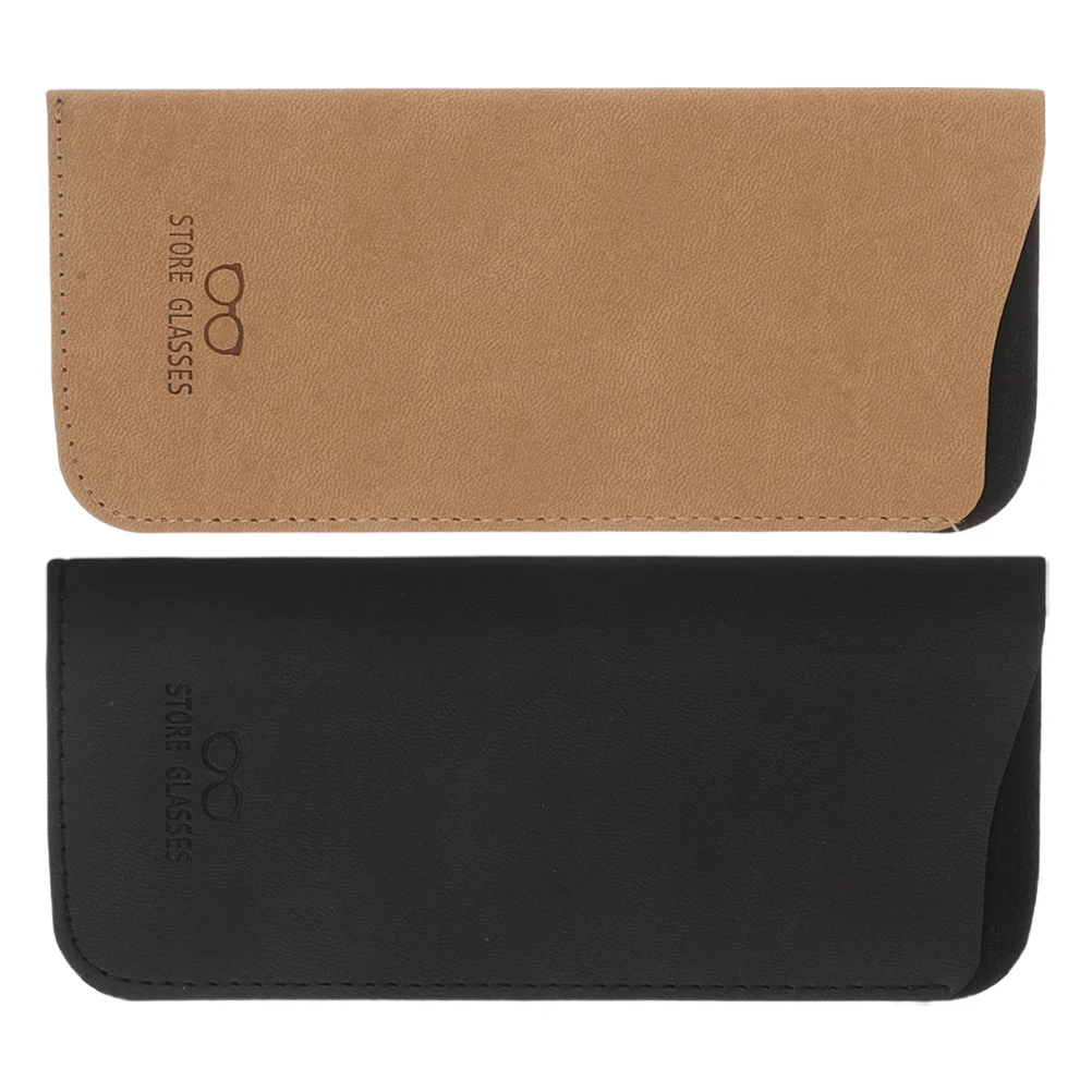 

2Pcs Soft PU Vintage Eyewear Pouches Slim Portable Eyeglass Sleeves Sunglasses Storage Bags Travel Case Soft Eyeglass Case