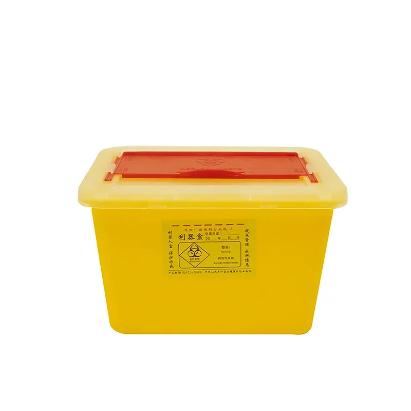 Plastic Medical Sharps Container, Caixa de Resíduos para Tatuadores, Biohazard Needle, Eliminação, 5L, 1Pc