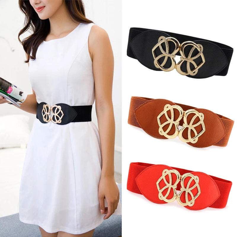 Fashion Female Waistband Wide Waist Elastic Stretch Belt For Women Cinch Waistband Dress Coat Clothing Accessories