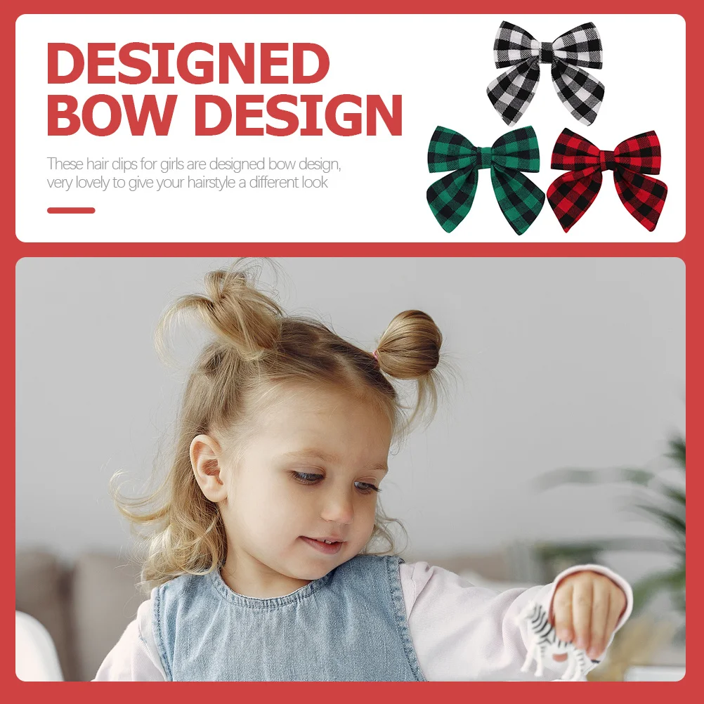 

3 шт. заколки для волос в клетку для девочек, заколки-бантики в клетку, детские декоративные аксессуары, легкие, для вечеринок, свадеб, в подарок