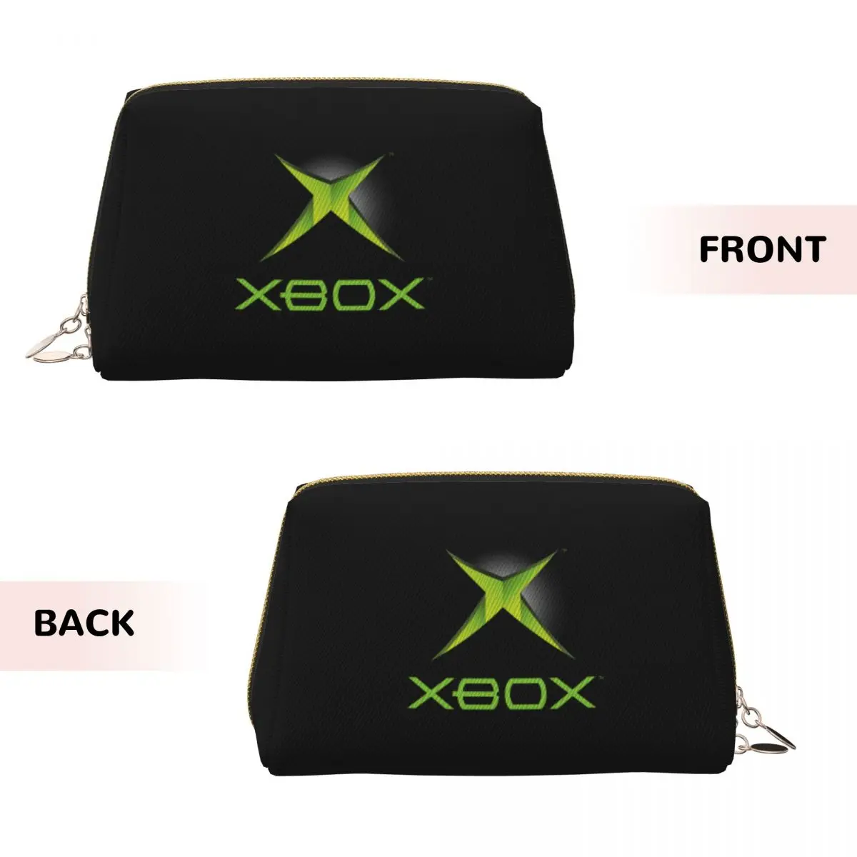 Green Xbox Logo Women Cosmetic Bag Travel Makeup Organizer Pouch Toiletry Storage Dopp Kit Case