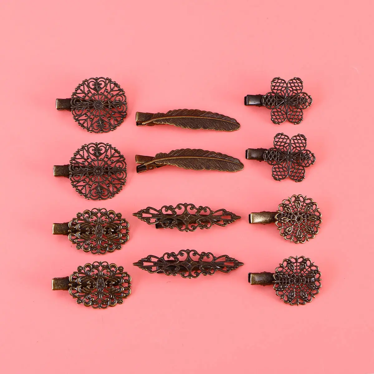 

12Pcs Vintage Hair Clips for Women and Girls Delicate Alloy Leaf Flower Design Hair Accessories for Travel Outing Daily