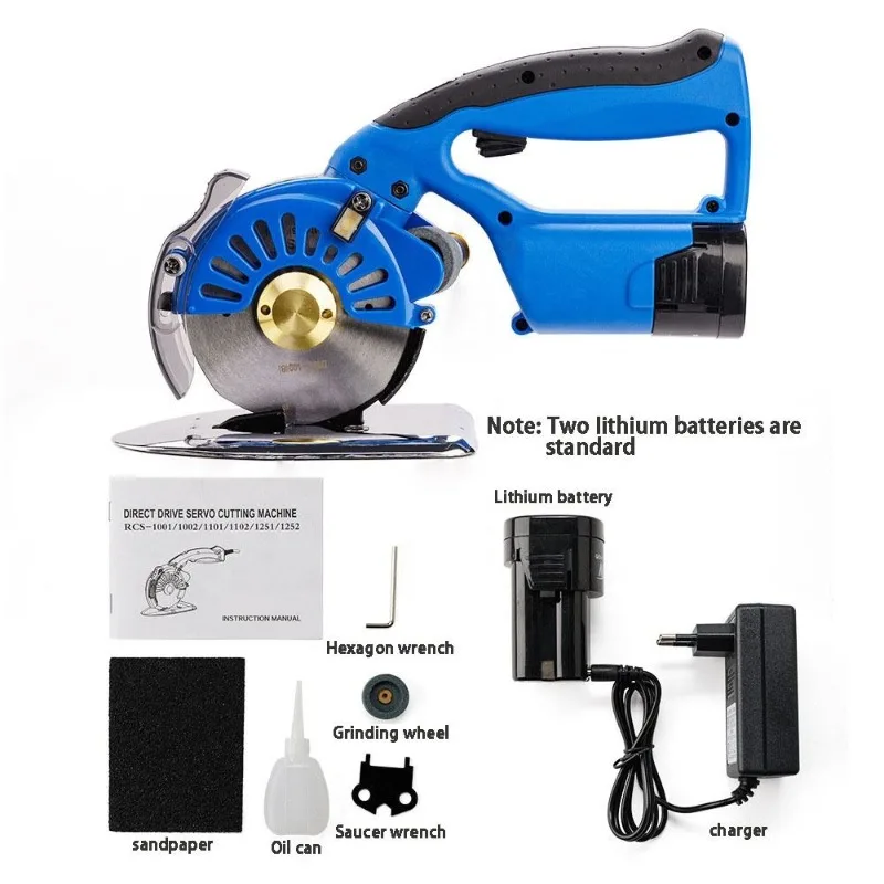 Portable Direct Drive Rotary Cutter Adjustable Speed Cloth Cutter for Garment Textile Tailor Industrial Processing Equipment