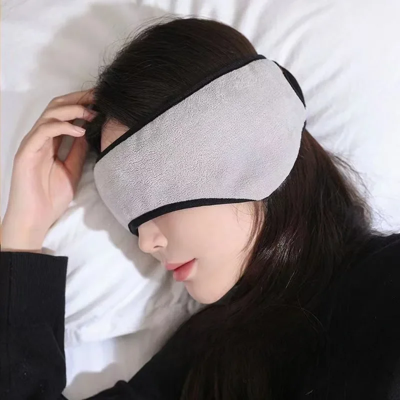 1 Set Paraorecchie Maschera per il sonno Peluche Maschera per dormire Eyemuff Copertura per gli occhi per le donne Caldo relax Peluche Benda per gli occhi in cotone Benda