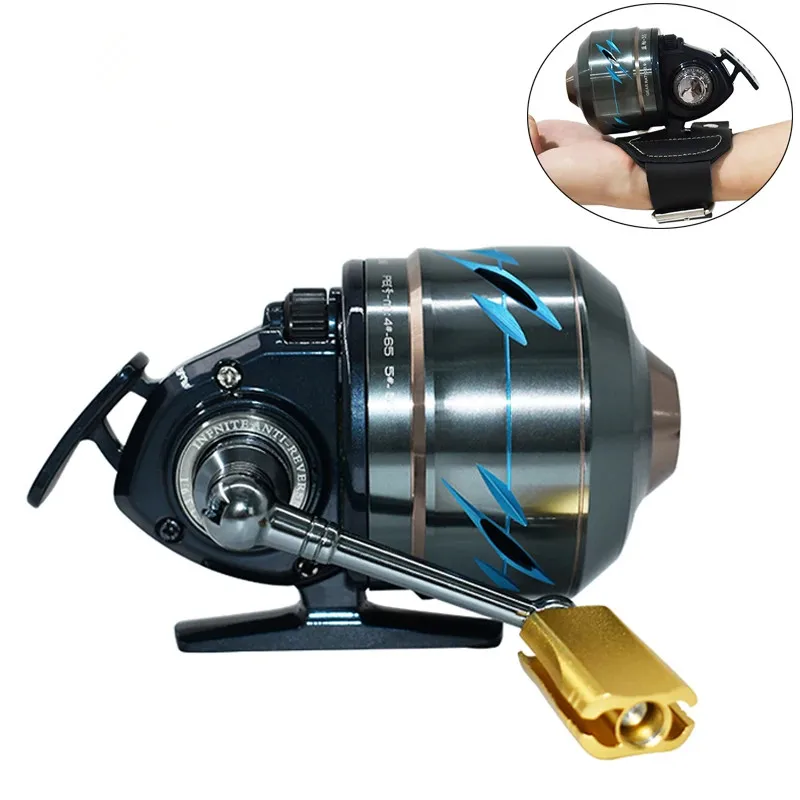 Fishing Reel Slingshot Shooting Fish Spinning Hand Wheel 6+1BB Metal Closed Line Wheel Left/Right Rocker Arms Interchangeable