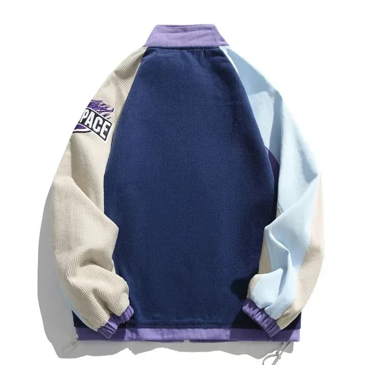 Y2K americký hip hop módní baseball uniforma muži retro písmeno šití pouliční volná bunda nadměrná módní bunda ženy - náhled 2