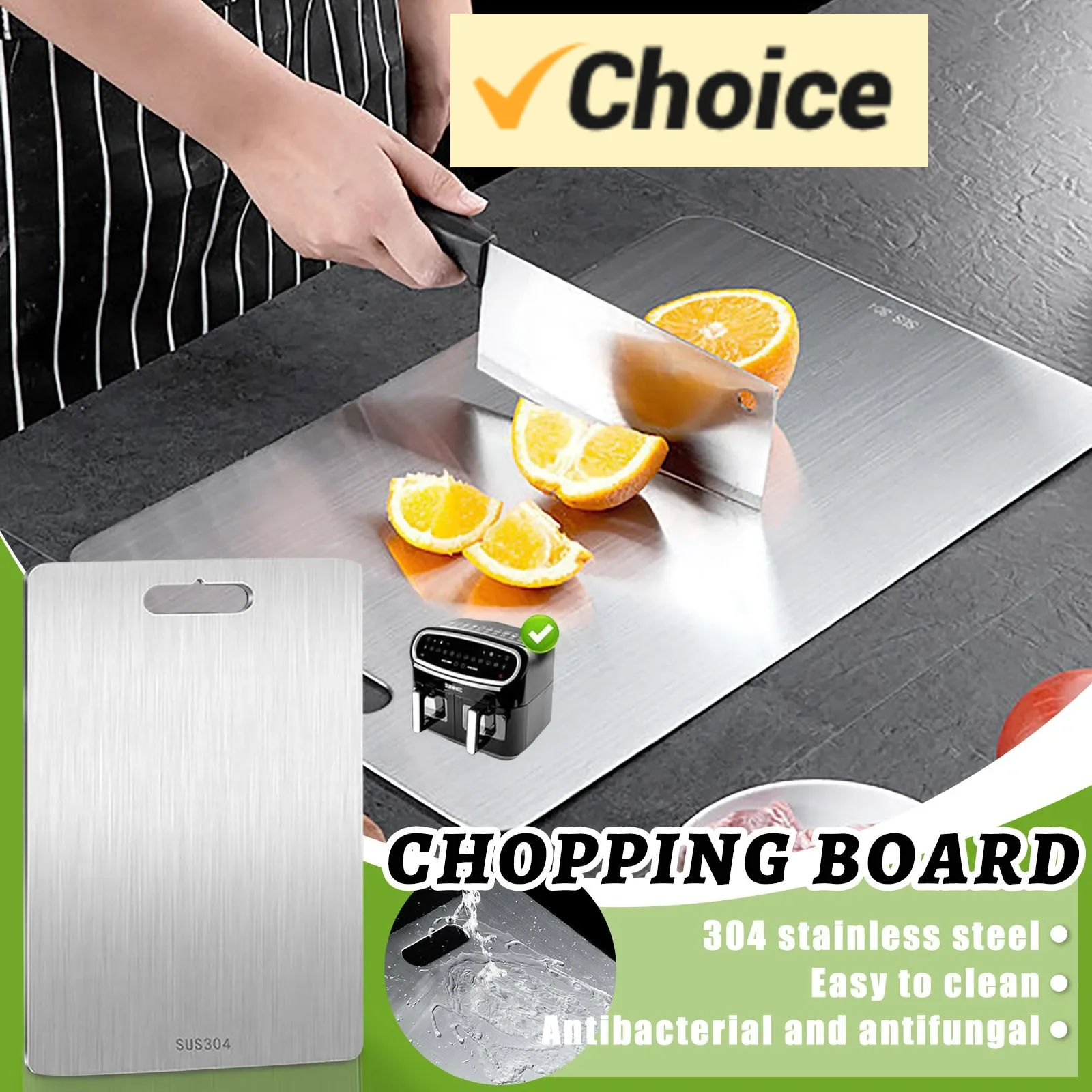 

Разделочные доски из 100% чистого нержавеющей стали для кухни, новая двухсторонняя разделочная доска пищевого качества для резки мяса, овощей, фруктов