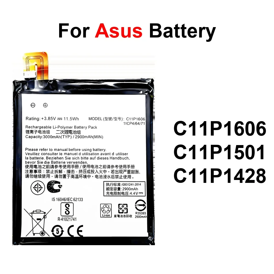 Аккумулятор для мобильного телефона 2400-3000 мАч C11P1501 C11P1428 C11P1606 для Asus Zenfone 2 Laser Ze500kg Ze500kl Ze550kl Ze551kl Ze601kl 3