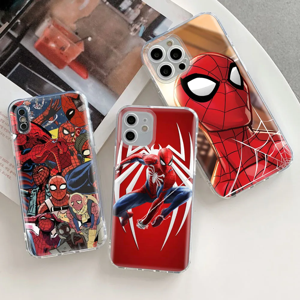 Marvel Spiderman Transparent Case for Tecno Camon 18 Premier 18I 18P 18T 17 17P 16 15 19 Pro Cover