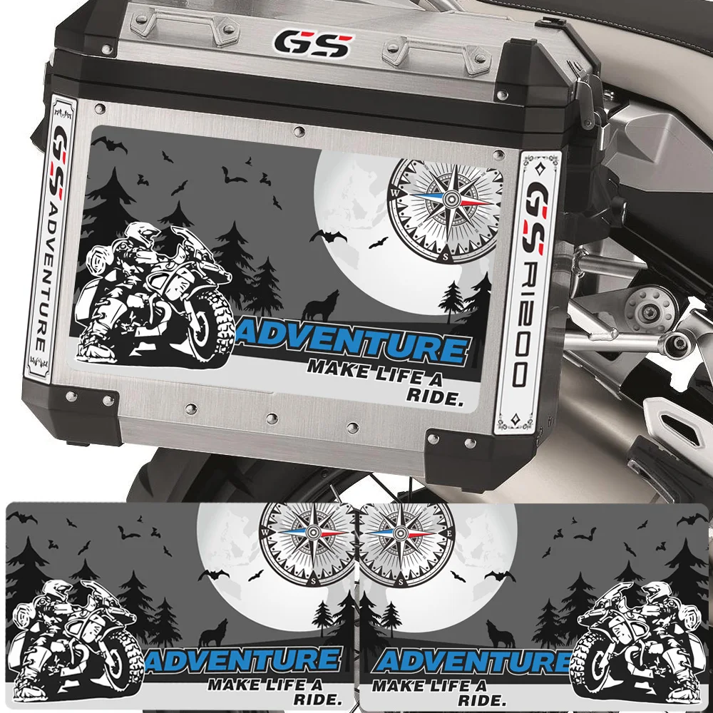 Moto Tail Top Side Box custodie StickersTrunk bagagli protezione decorativa in alluminio per BMW R1200GS R 1200 GS GSA Adventure