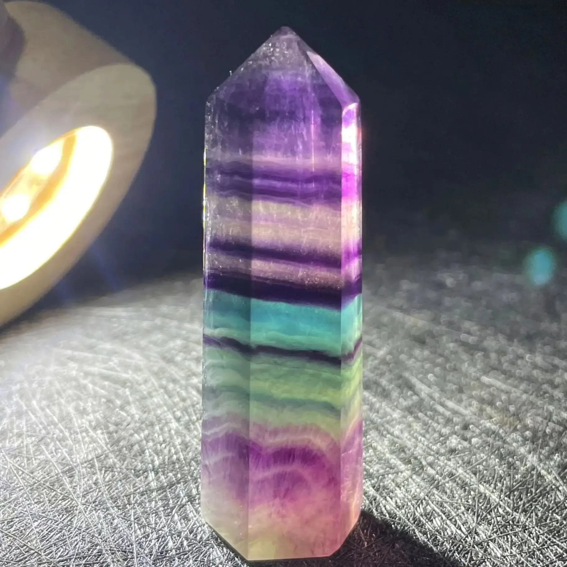 Natural Colorful Fluorite Wand Point Home Decoration Polished Quartz Crystal Tower Reiki Healing Obelisk