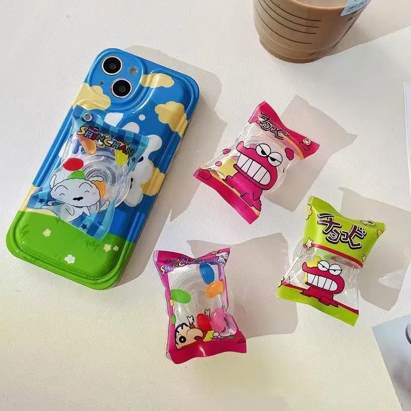 Anime Crayon Shin-Chan Airbag Snack Phone Holder Solid Anti-Smash Face Finger Ringadhesive Universal Mobile Phone Holder Gifts