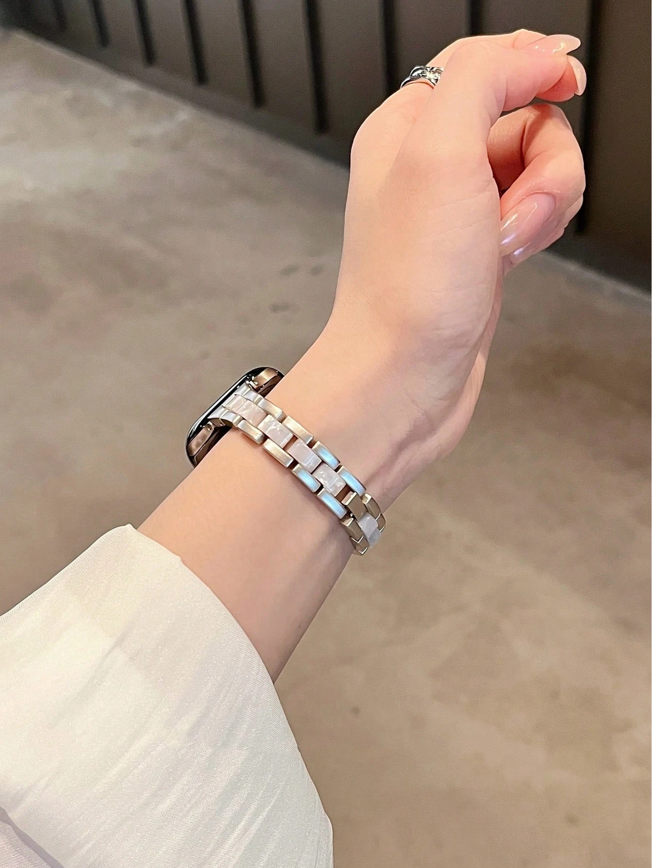 رقيقة معدنية الراتنج حزام ل سوار ساعة يد آبل 45 مللي متر 41 40 44 38 42 46 Ultra2 49 مللي متر النساء سوار iWatch سلسلة 10 9 8 7 SE 6 5 4 #2