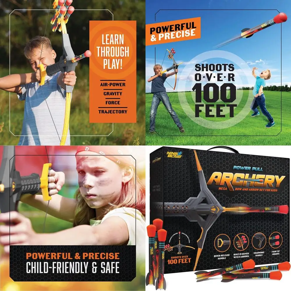 

Детский набор для стрельбы из лука — идеальный подарок для мальчиков 6-12 лет — увлекательная игрушка для занятий спортом на открытом воздухе