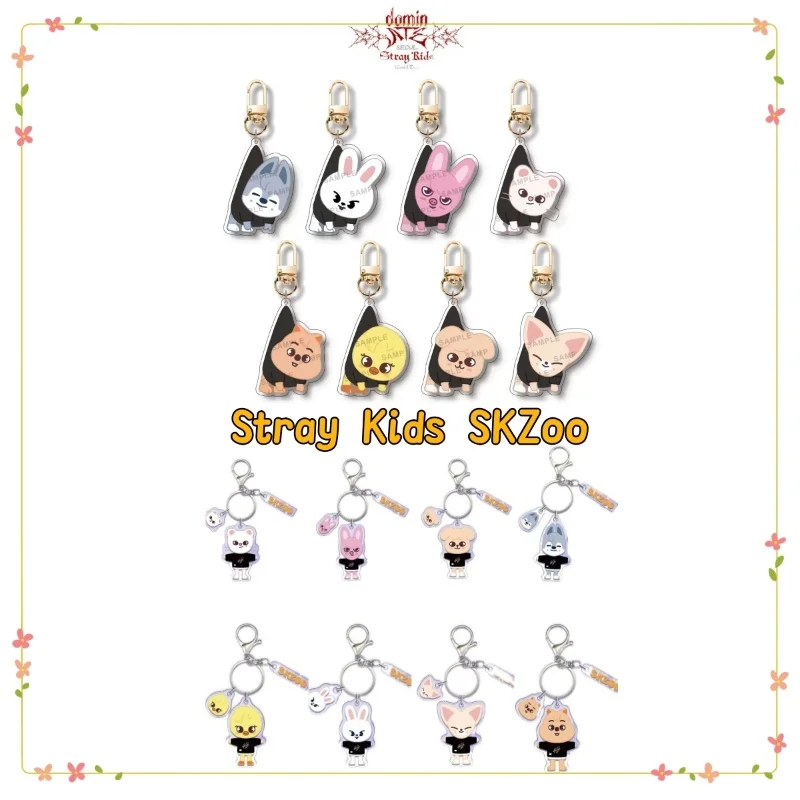 

A must-have for fans!Stray Kids SKZoo 2025 new double-sided acrylic pendant,a children's birthday gift keychain backpack pendant