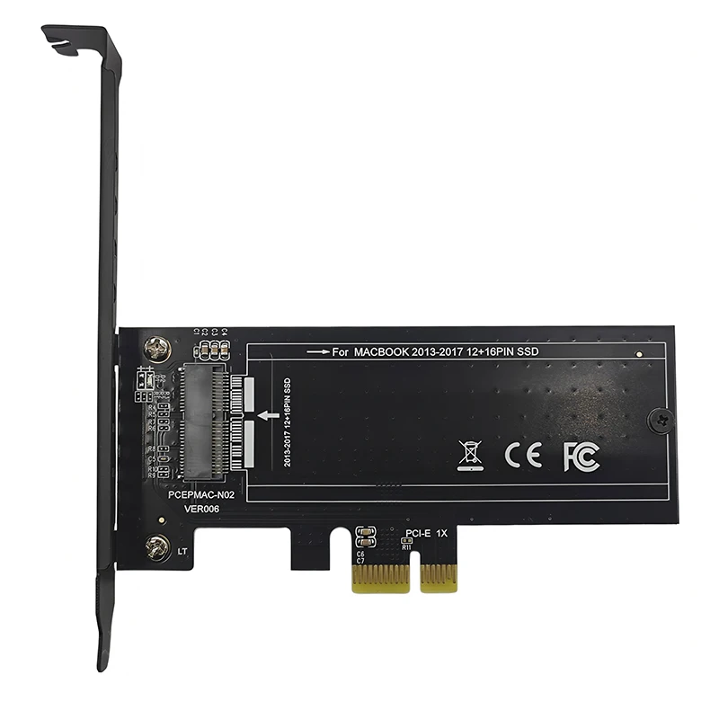 Karta rozszerzeń PCI Express X1 do Macbooka 2013-2017 12+16Pin SSD, konwerter PCI-E 1X na NVME SSD Riser dla A1465 A1466 A1398 A1502 — zdjęcie produktu 2