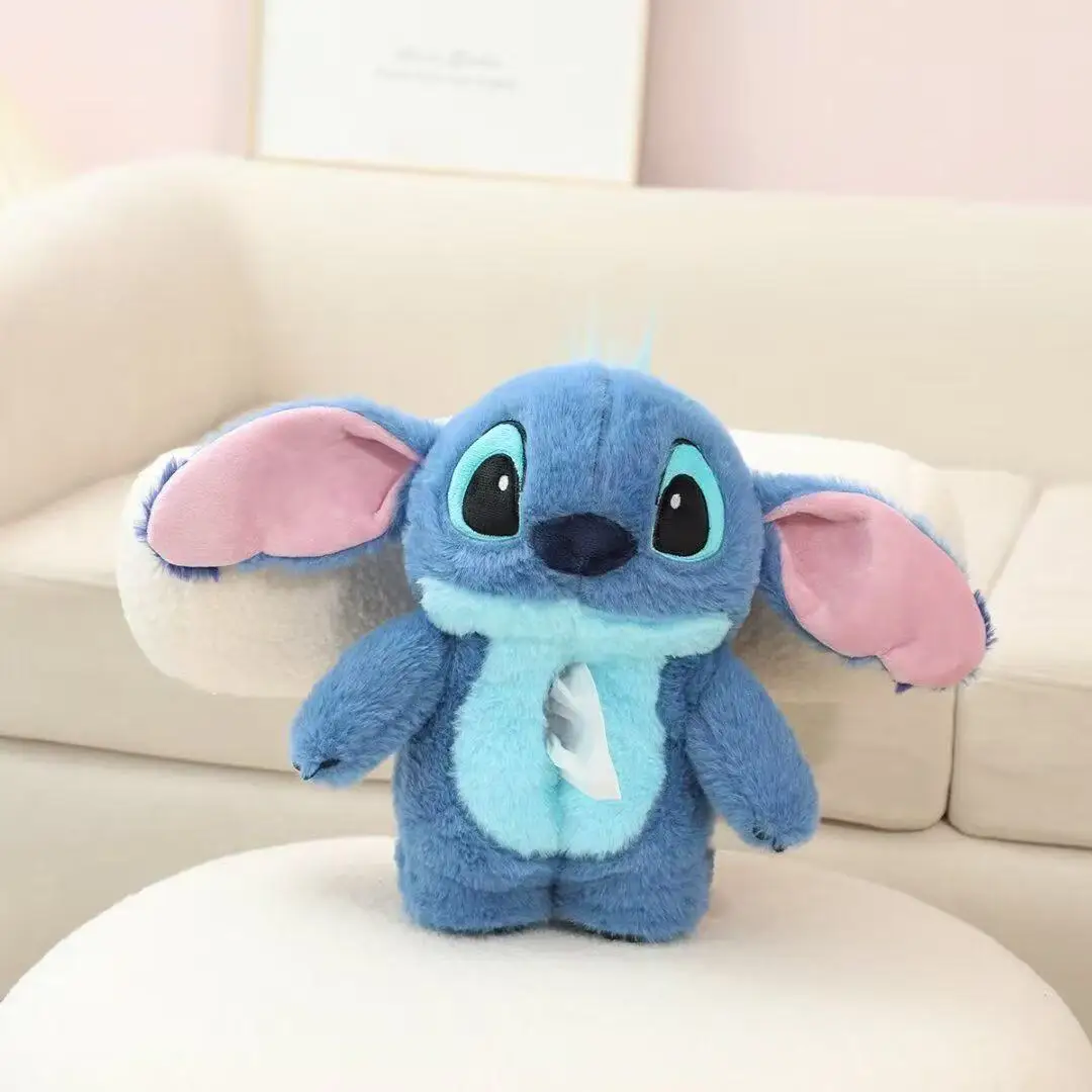 Коробка для салфеток Disney Stitch, мультяшная плюшевая автомобильная коробка для салфеток, чехол для салфеток, коробка для хранения, предметы для украшения дома, красивая и практичная