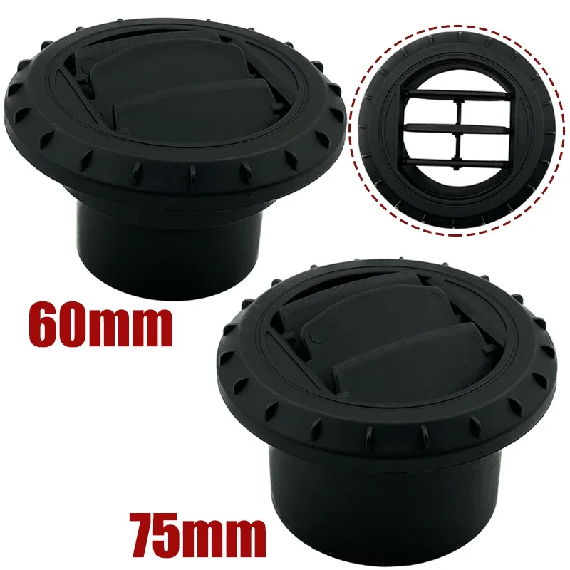 60mm 75mm Air Vent Deflector Outlet Louver Rotatable Diesel Parking Heater Air Conditioner Round Black For Car Truck VAN Camper