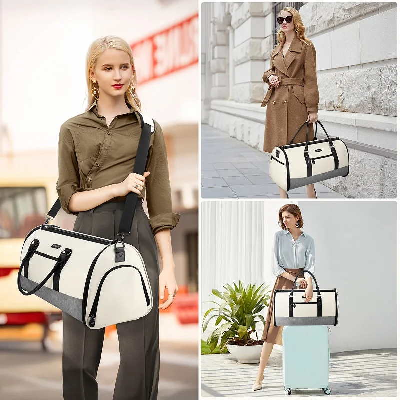 Konvertierbare 2-in-1 Kleidersack-Reisetasche mit großem Fassungsvermögen, Handgepäck-Tasche, tragbare Outdoor-Tragetasche, wasserdichte Wochenendtasche – Detail 8