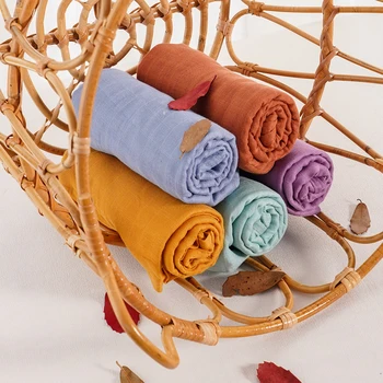 Elinfant-無地のモスリン毛布,綿100%,竹,柔らかい,新生児用毛布