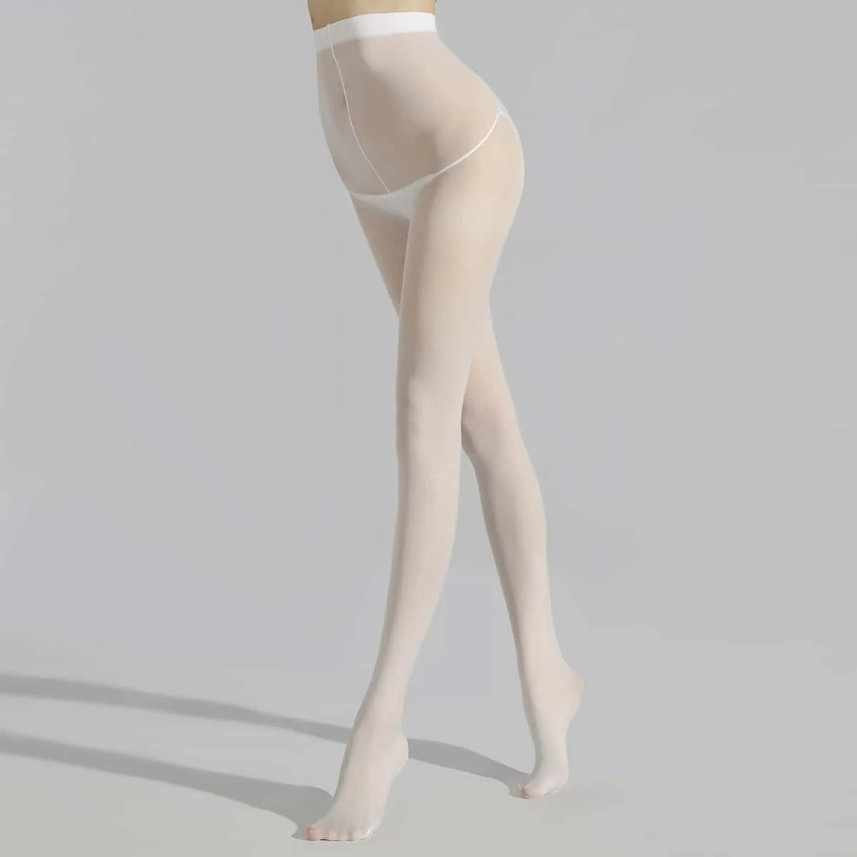 1 Pair Women White Tights Stretchy Sheer White Tights Pantyhose Stockings Women's Tights image 4