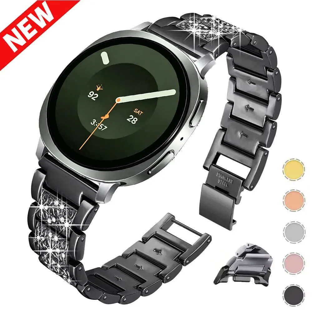 Diamanten-Armband für Galaxy Watch Ultra2 1 47mm Edelstahl-Armband für Samsung Galaxy Watch 8 9 40mm 44mm 8Classic 46mm Armband