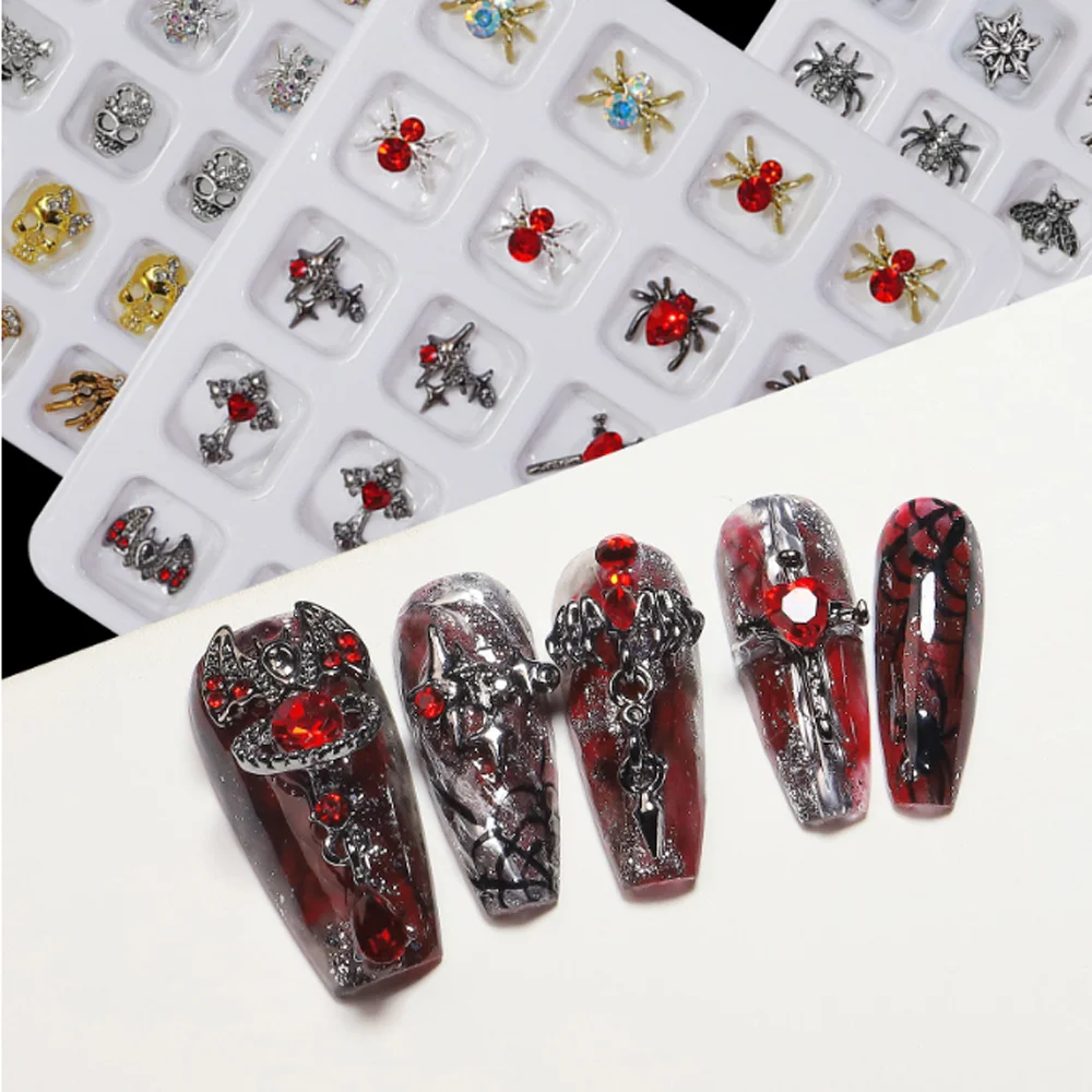 ใหม่ฮาโลวีนตกแต่งเล็บ DIY เพชรเล็บ Rhinestone เล็บเครื่องประดับความงามเล็บเครื่องมือ