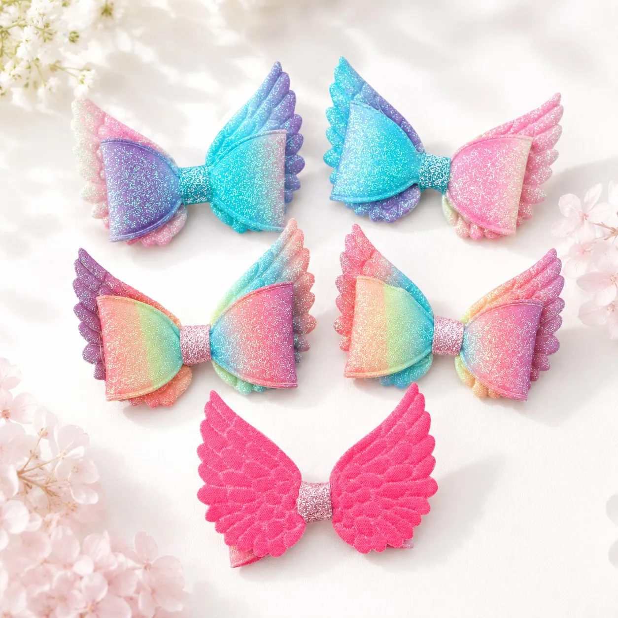 Gradient colored powder coated bow accessories DIY headband hair clip