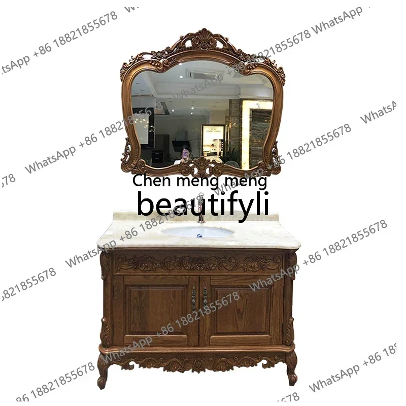 New arrive European bathroom cabinet floor-to-ceiling washbasin antique, bathroom cabinet double basin washbasin