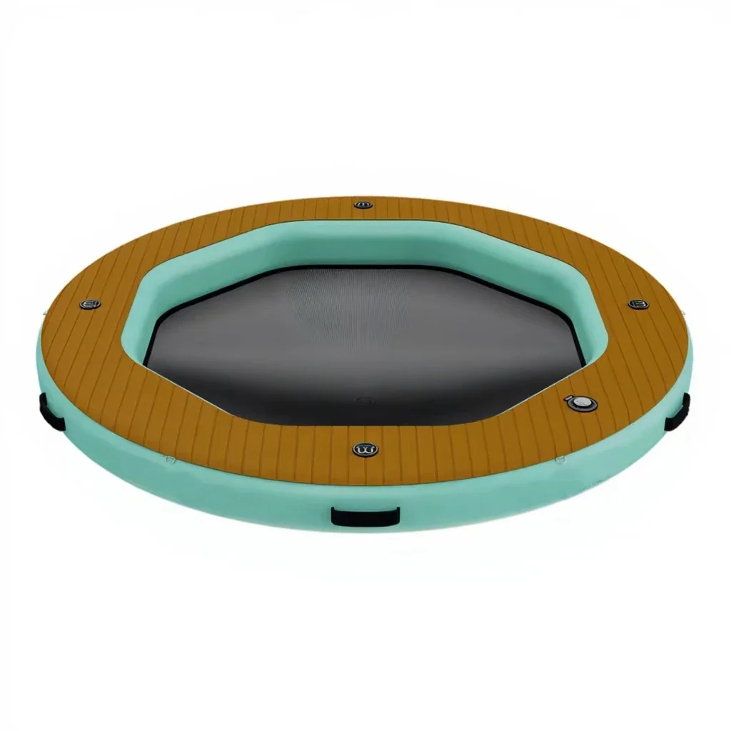 Portable Inflatable Floating Island Hammock with Cup Holder Sun Mat Water Float for Swimming Pool