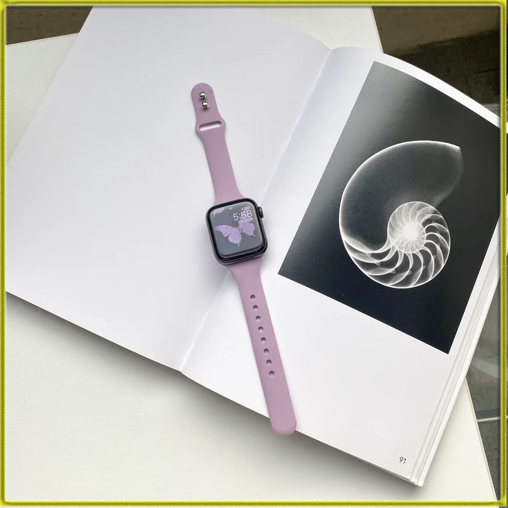 

Ремешок для часов Apple Watch iwatch 1/2/3/4/5/6/7, весна-лето, тонкий силиконовый ремешок для отдыха и спорта для iwatch7123456SE, новинка