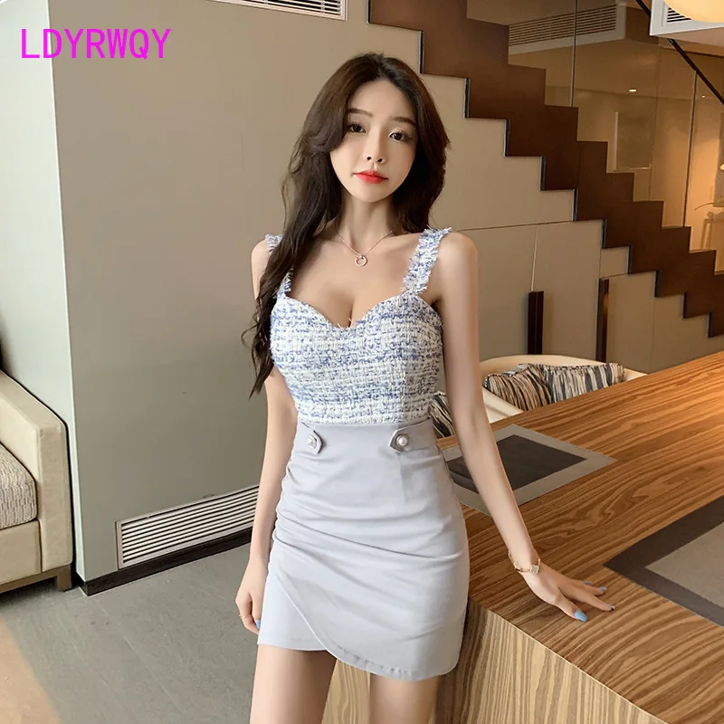 The new sexy deep-V low-cut dress with hip wrap and sling for a slimming woman for a night out in 2022 Office Lady Sheath