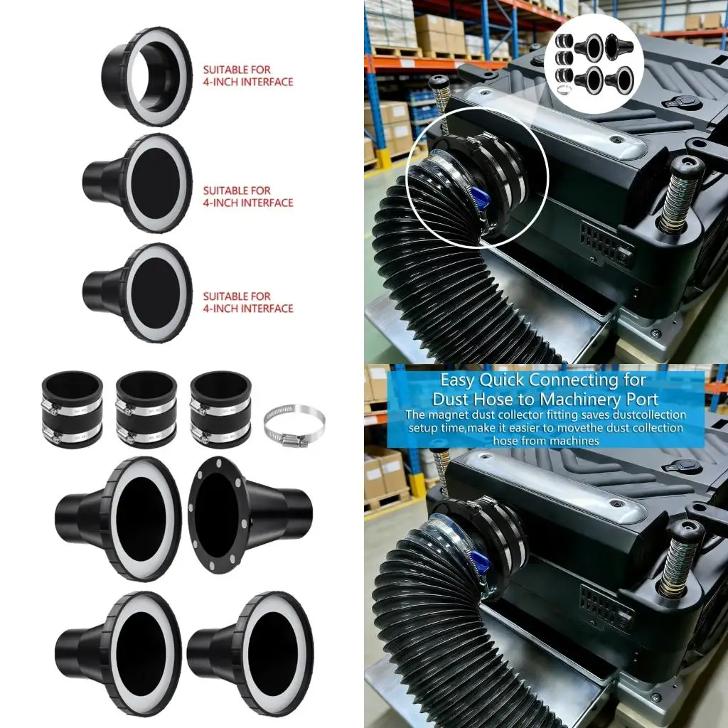 

8 шт., магнитные пылесборники, столярные функции с 4-дюймовыми вакуумными шлангами, быстрый придаток для строгальных станков,