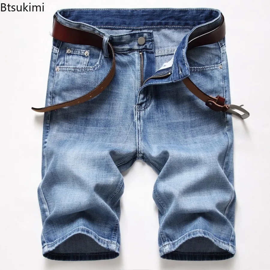 2024 New Men's Personalized Denim Shorts Fashion Retro Style Hole Casual Short Jeans Summer High Quality Straight Shorts for Men