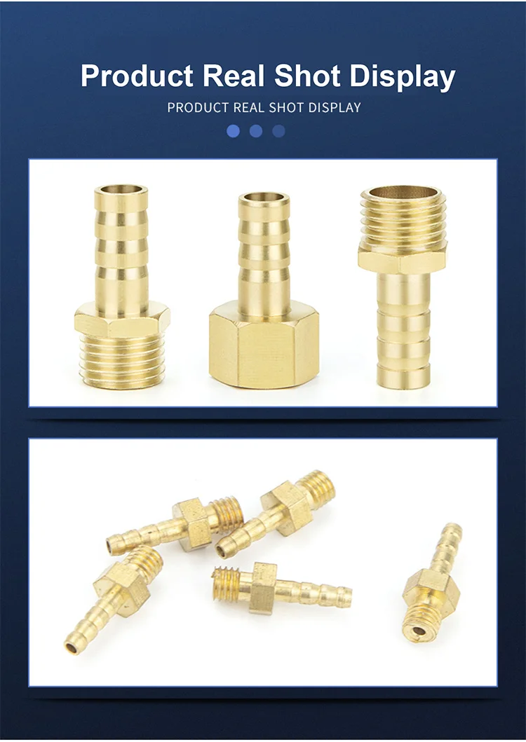Male Female Thread Pc Pcf Brass Barb Fitting 6-19mm 0~60℃ For Water Pipe Use Straight Type 1/8 1/4 3/8 1/2 3/4 Inch Brass Barbe