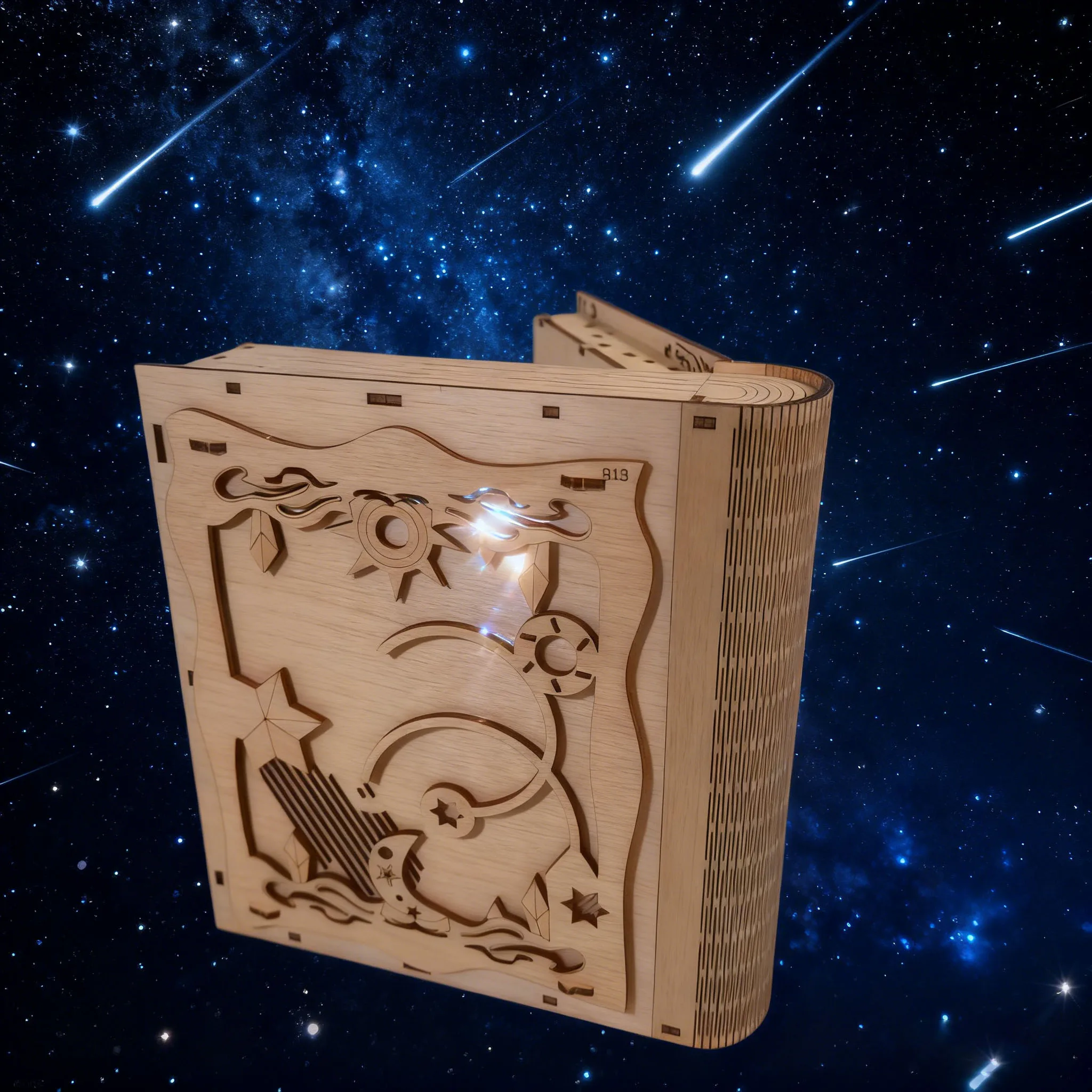 Wooden Magic Book 3D Puzzle Model DIY Creative Assembly Kit Handcrafted Home Decor Model Festive Gift