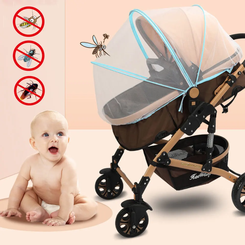 Mosquitera para cochecito de bebé, carrito de cochecito de malla con cremallera, protector contra insectos, malla segura, protección para bebés, accesorios para cochecito de bebé