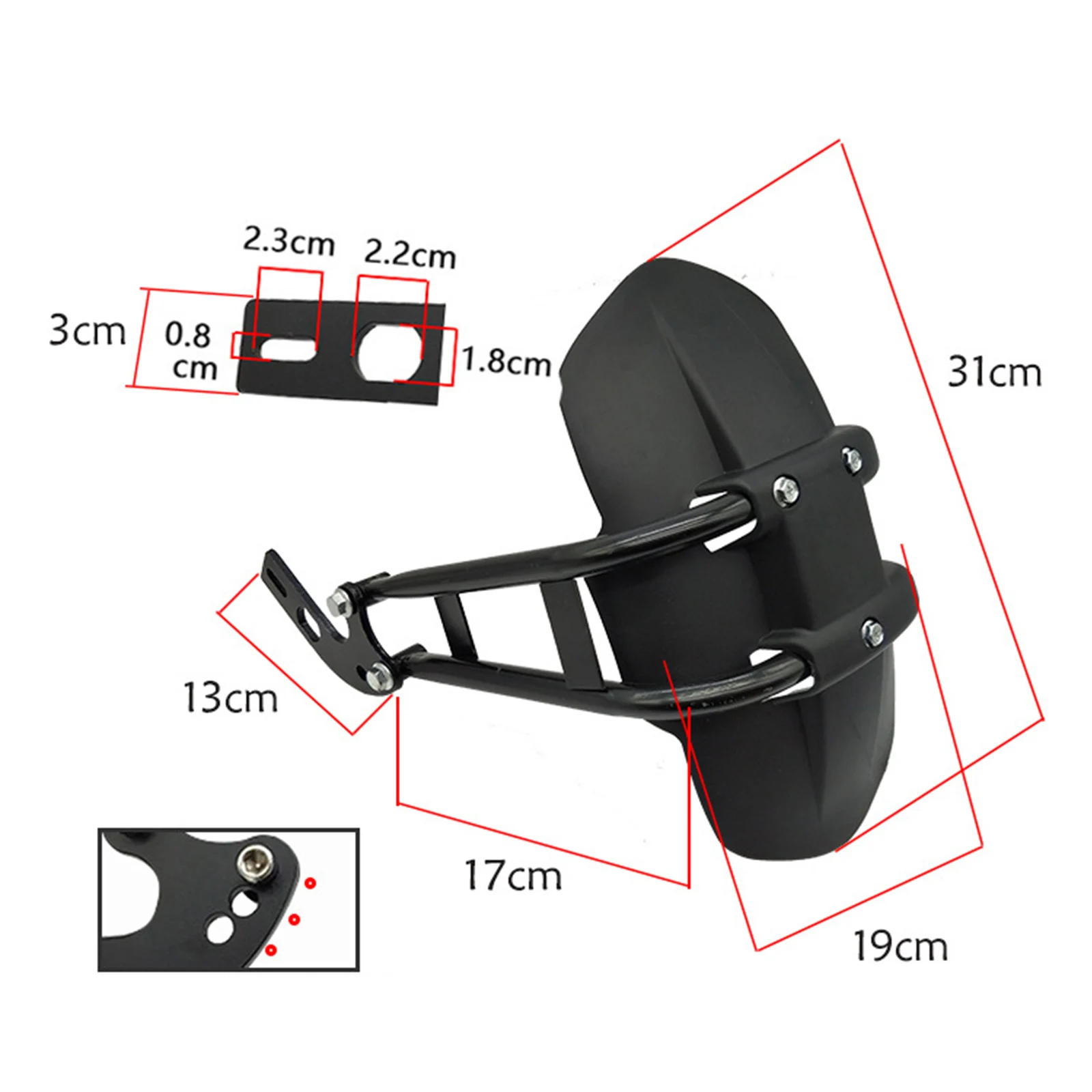 Electric Bike Rear Mudguard Cover Electric Motorcycle ABS Plastic Back Mudguard Accessories High Quality