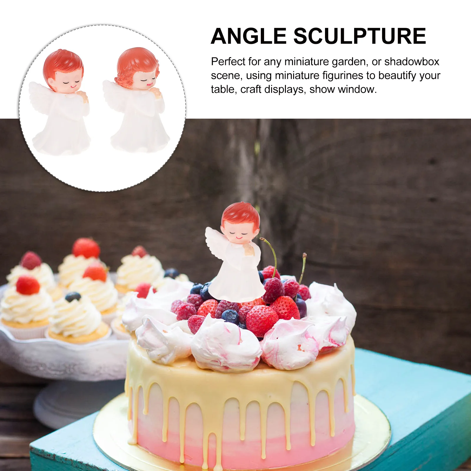 

Angel Decorative Ornaments Desk Beautiful Home Office Lobby Table Vinyl Figurine Cake Topper Birthday Theme Party Miniature