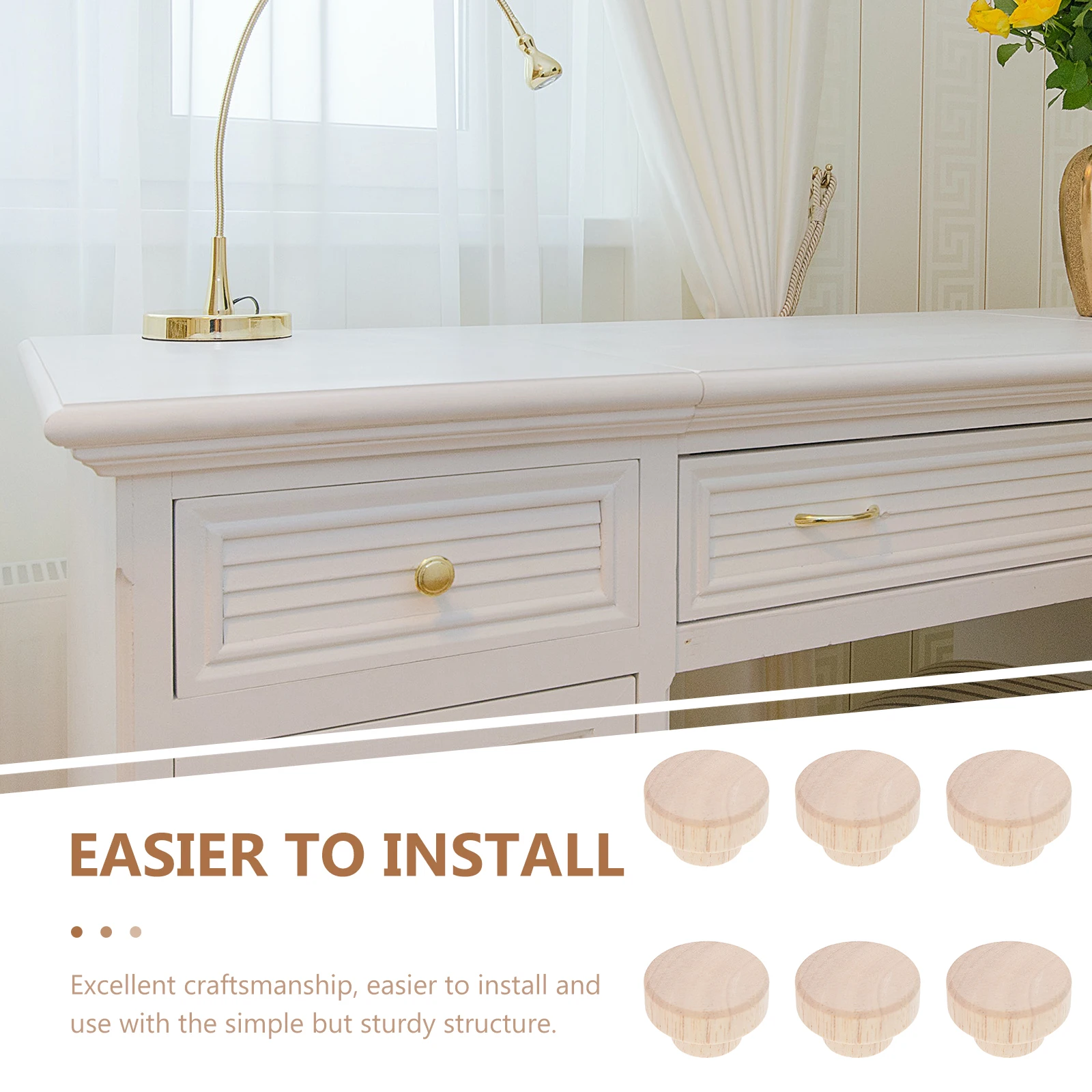 Furniture H Drawer Pulls Rubber Wood Cabinet Knobs Wardrobe H Drawer Pulls Kitchen Cupboard Hardware Durable Smooth