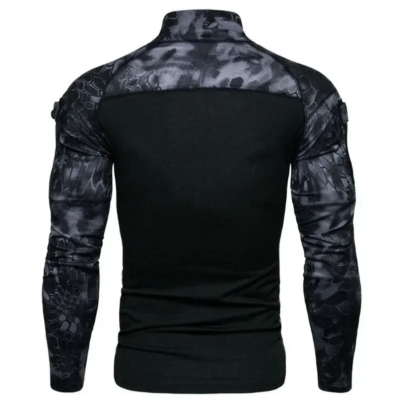 Men\'s Camouflage Long Sleeve T-shirt Fashion Casual Sports Outdoor Military Long Sleeve Shirt