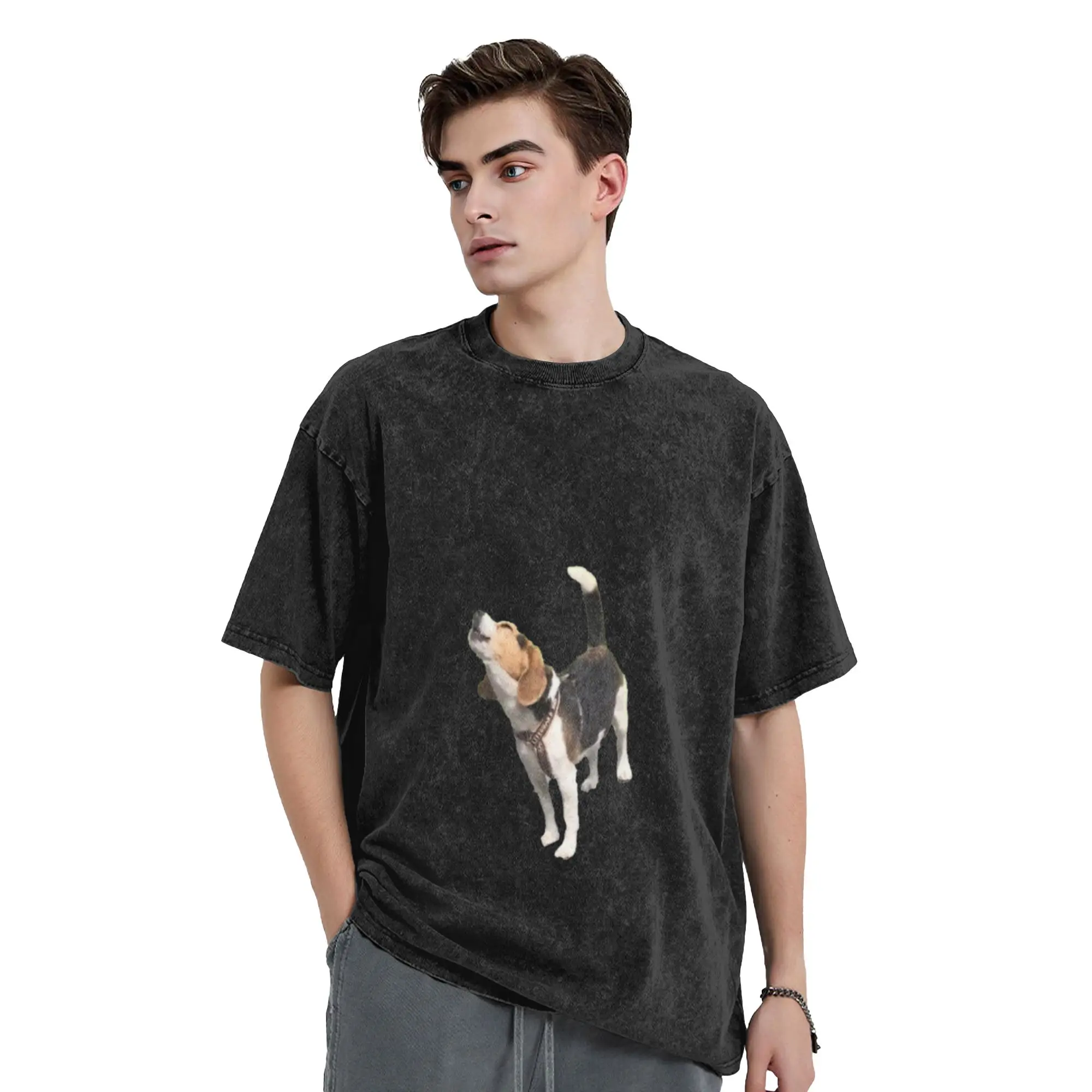 Beagle Howling Unique Trendy A T-Shirt Oversized Short Sleeve Cotton Tees Tops